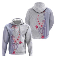 Purple Plumeria Sea Shell Hoodie Starfish Polynesian Pattern - Polynesian Pride