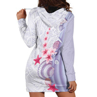 Purple Plumeria Sea Shell Hoodie Dress Starfish Polynesian Pattern - Polynesian Pride