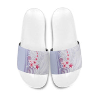 Purple Plumeria Sea Shell Slide Sandals Starfish Polynesian Pattern - Polynesian Pride