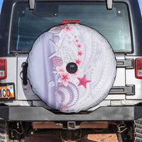 Purple Plumeria Sea Shell Spare Tire Cover Starfish Polynesian Pattern - Polynesian Pride