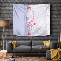 Purple Plumeria Sea Shell Tapestry Starfish Polynesian Pattern - Polynesian Pride