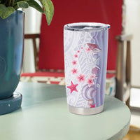 Purple Plumeria Sea Shell Tumbler Cup Starfish Polynesian Pattern - Polynesian Pride