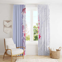 Purple Plumeria Sea Shell Window Curtain Starfish Polynesian Pattern - Polynesian Pride