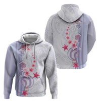 Purple Plumeria Sea Shell Zip Hoodie Starfish Polynesian Pattern - Polynesian Pride