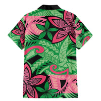 Plumeria Polynesian Pattern Family Matching Mermaid Dress and Hawaiian Shirt Unique Fantasy Green Pink