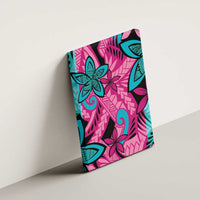 Plumeria Polynesian Pattern Canvas Wall Art Unique Fantasy Pink Teal
