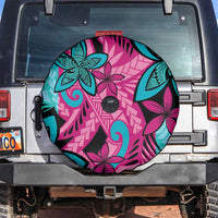 Plumeria Polynesian Pattern Spare Tire Cover Unique Fantasy Pink Teal LT01 Pink - Polynesian Pride