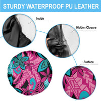 Plumeria Polynesian Pattern Spare Tire Cover Unique Fantasy Pink Teal LT01 - Polynesian Pride