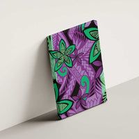 Plumeria Polynesian Pattern Canvas Wall Art Unique Fantasy Purple Green
