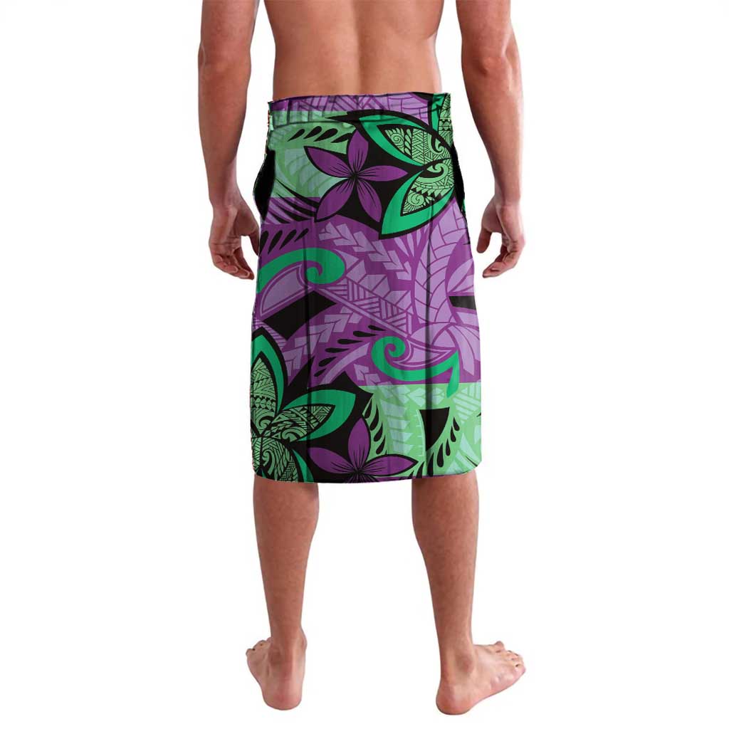 Plumeria Polynesian Pattern Lavalava Unique Fantasy Purple Green LT01 - Polynesian Pride