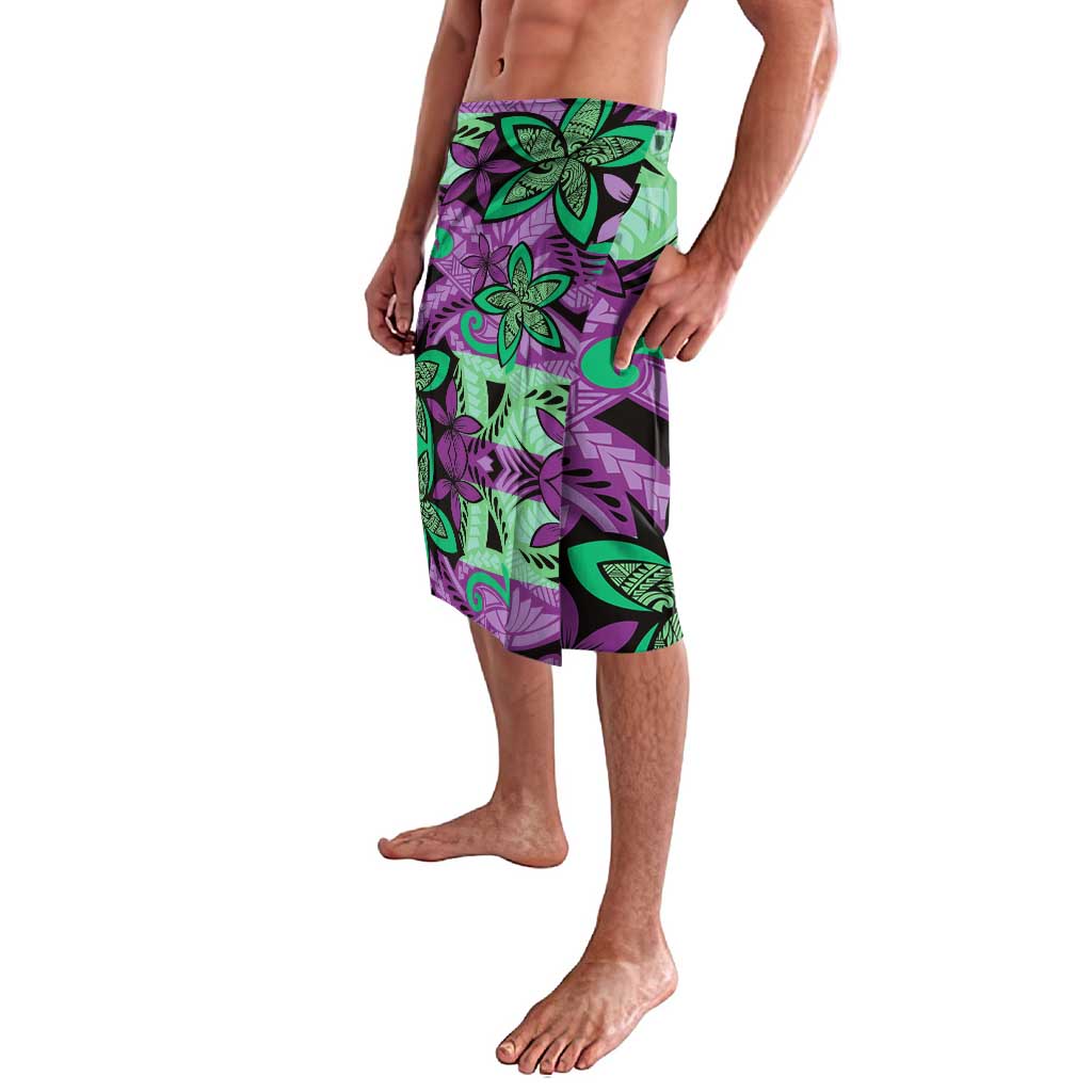 Plumeria Polynesian Pattern Lavalava Unique Fantasy Purple Green LT01 - Polynesian Pride
