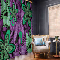 Plumeria Polynesian Pattern Window Curtain Unique Fantasy Purple Green
