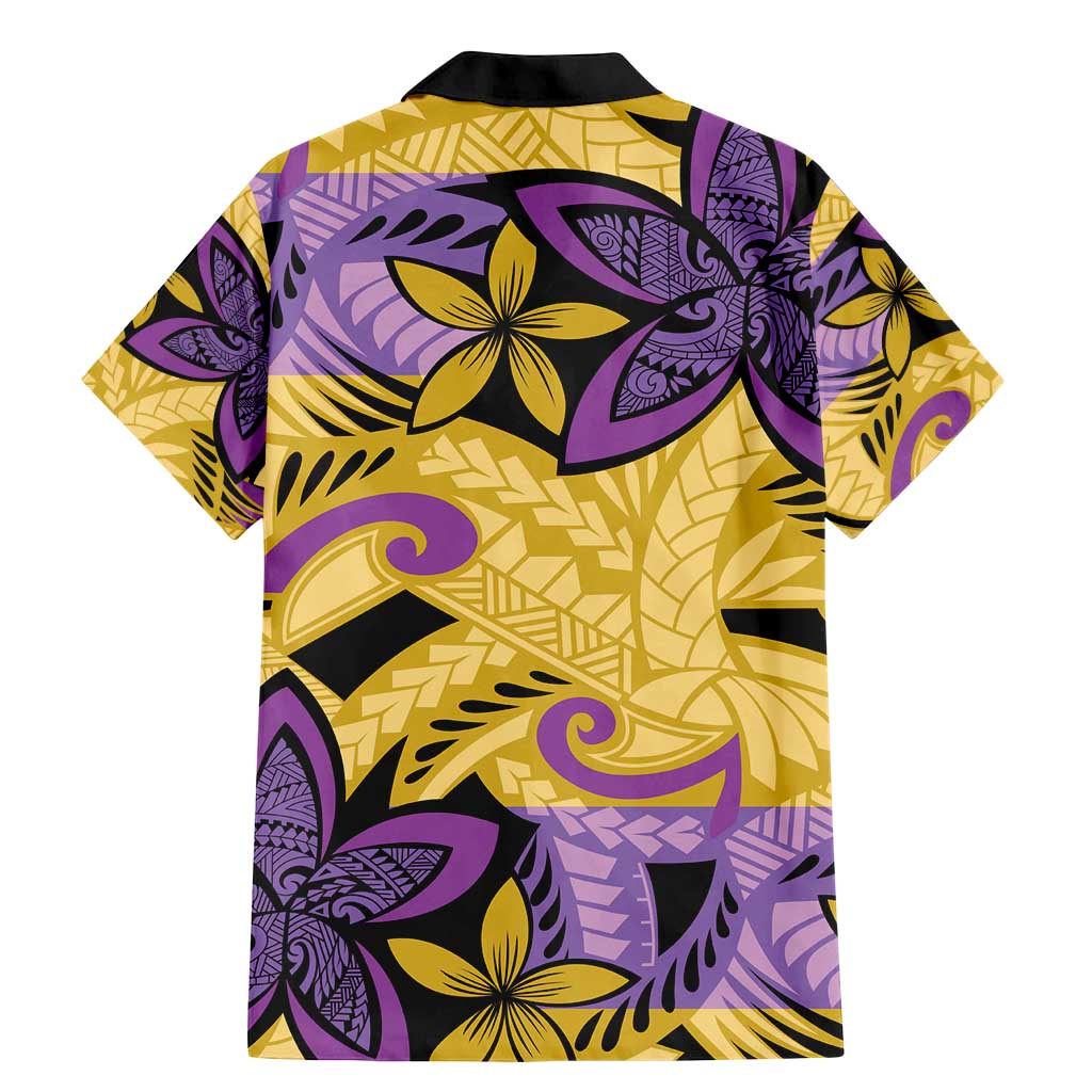 Plumeria Polynesian Pattern Family Matching Mermaid Dress and Hawaiian Shirt Unique Fantasy Yellow Purple