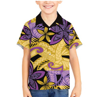 Plumeria Polynesian Pattern Family Matching Mermaid Dress and Hawaiian Shirt Unique Fantasy Yellow Purple