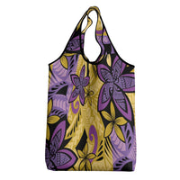Plumeria Polynesian Pattern Grocery Bag Unique Fantasy Yellow Purple LT01 - Polynesian Pride