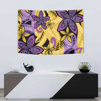 Plumeria Polynesian Pattern Tapestry Unique Fantasy Yellow Purple