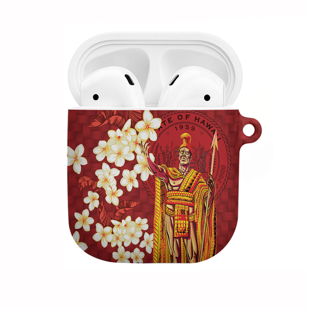 Hawaii King Kamehameha AirPods Case Plumeria Lauhala Pattern