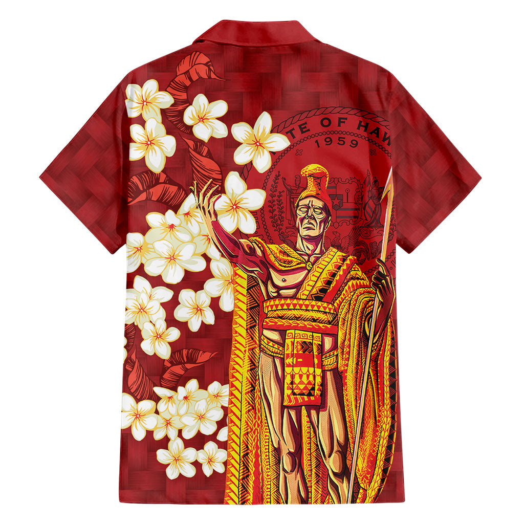 Hawaii King Kamehameha Family Matching Off Shoulder Maxi Dress and Hawaiian Shirt Plumeria Lauhala Pattern LT01 - Polynesian Pride