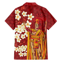 Hawaii King Kamehameha Family Matching Off Shoulder Maxi Dress and Hawaiian Shirt Plumeria Lauhala Pattern LT01 - Polynesian Pride