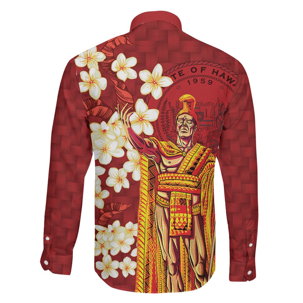 Hawaii King Kamehameha Family Matching Off Shoulder Maxi Dress and Hawaiian Shirt Plumeria Lauhala Pattern LT01 - Polynesian Pride