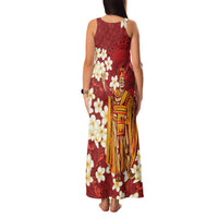 Hawaii King Kamehameha Family Matching Tank Maxi Dress and Hawaiian Shirt Plumeria Lauhala Pattern