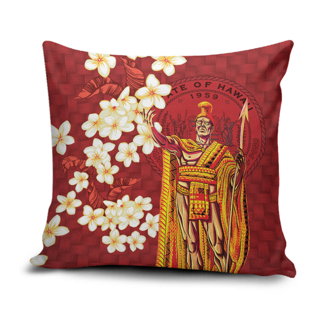 Hawaii King Kamehameha Pillow Cover Plumeria Lauhala Pattern