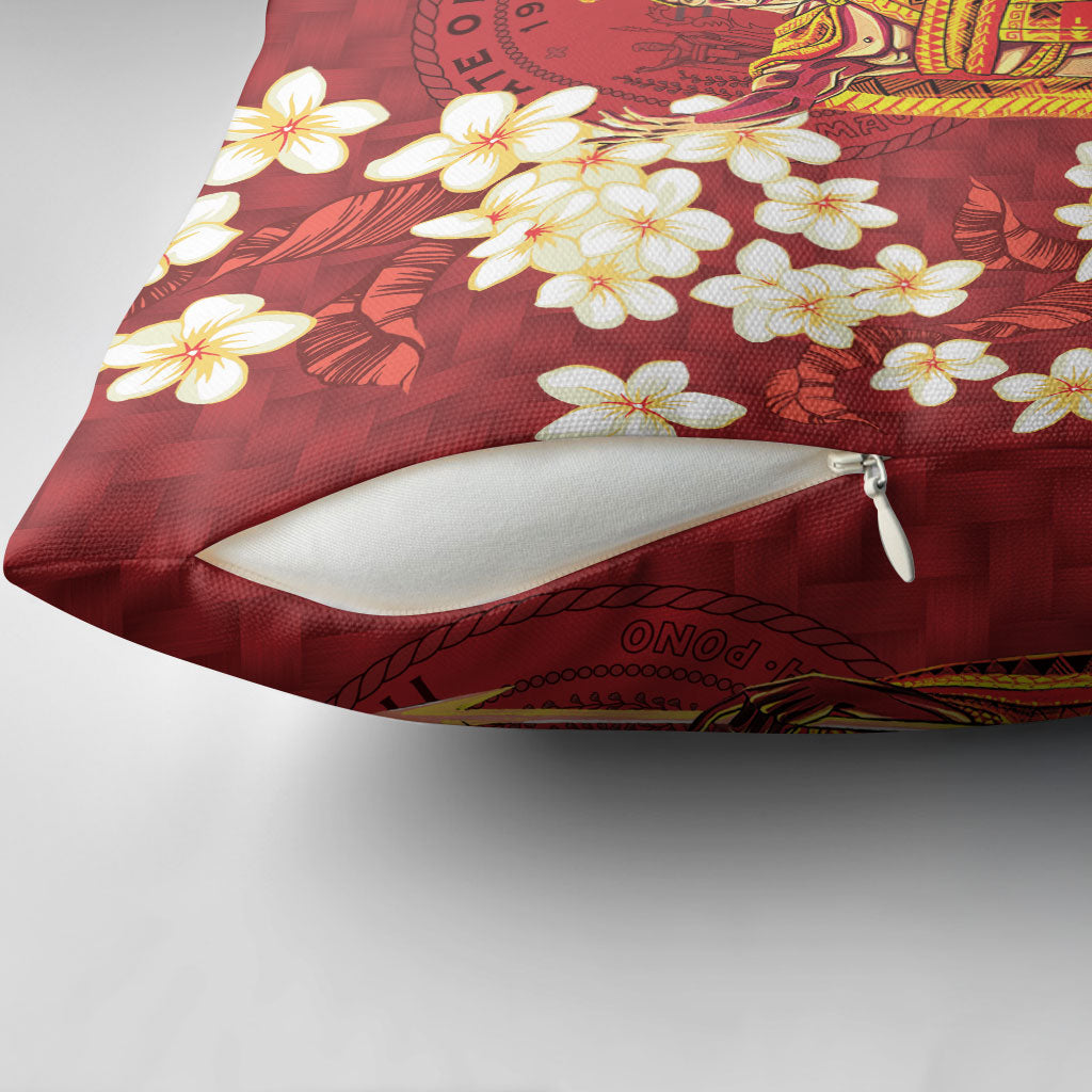 Hawaii King Kamehameha Pillow Cover Plumeria Lauhala Pattern