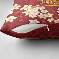 Hawaii King Kamehameha Pillow Cover Plumeria Lauhala Pattern