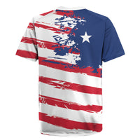 Liberia Flag Rugby Jersey Grunge Stylized