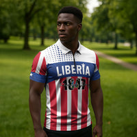 Personalized Liberia 1847 Zipper Polo Shirt Happy Independence Day