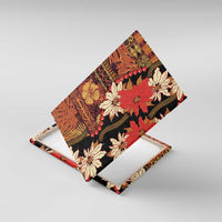 Hawaii Christmas Poinsettia Lei Canvas Wall Art Tapa Pattern - Polynesian Pride