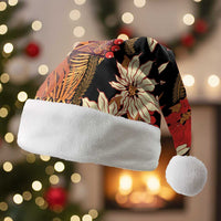 Hawaii Christmas Poinsettia Lei Christmas Santa Hat Tapa Pattern - Polynesian Pride