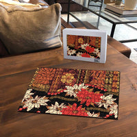 Hawaii Christmas Poinsettia Lei Puzzle Tapa Pattern - Polynesian Pride