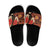 Hawaii Christmas Poinsettia Lei Slide Sandals Tapa Pattern - Polynesian Pride
