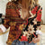 Hawaii Christmas Poinsettia Lei Women Casual Shirt Tapa Pattern - Polynesian Pride
