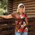 Hawaii Christmas Poinsettia Lei Women Polo Shirt Tapa Pattern - Polynesian Pride