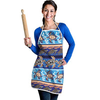 Hawaii Turtles Pattern Special Blue Apron - Polynesian Pride