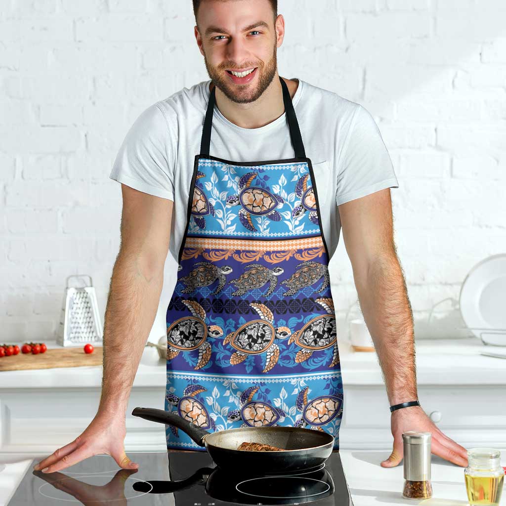 Hawaii Turtles Pattern Special Blue Apron - Polynesian Pride