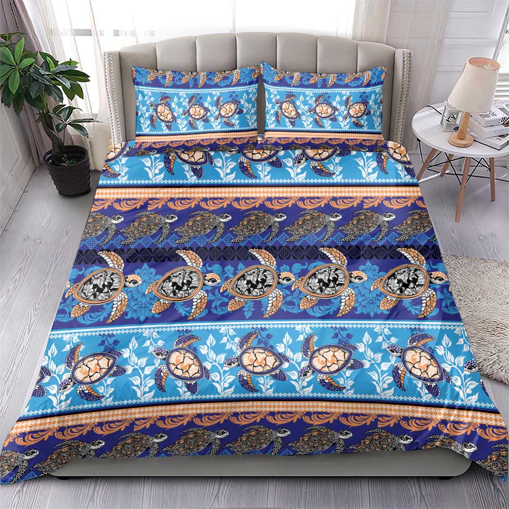 Hawaii Turtles Pattern Special Blue Bedding Set - Polynesian Pride