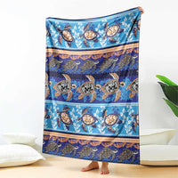 Hawaii Turtles Pattern Special Blue Blanket - Polynesian Pride