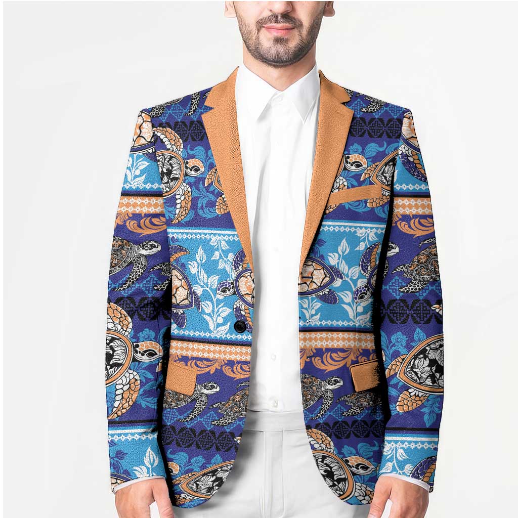 Hawaii Turtles Pattern Special Blue Blazer - Polynesian Pride