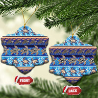 Hawaii Turtles Pattern Special Blue Ceramic Ornament - Polynesian Pride