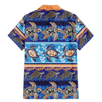 Hawaii Turtles Pattern Special Blue Family Matching Mermaid Dress and Hawaiian Shirt - Polynesian Pride
