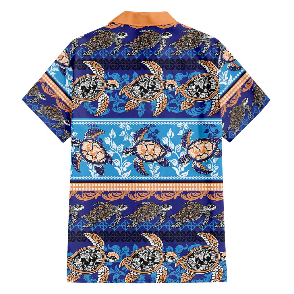 Hawaii Turtles Pattern Special Blue Family Matching Puletasi and Hawaiian Shirt - Polynesian Pride