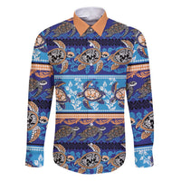 Hawaii Turtles Pattern Special Blue Family Matching Puletasi and Hawaiian Shirt - Polynesian Pride