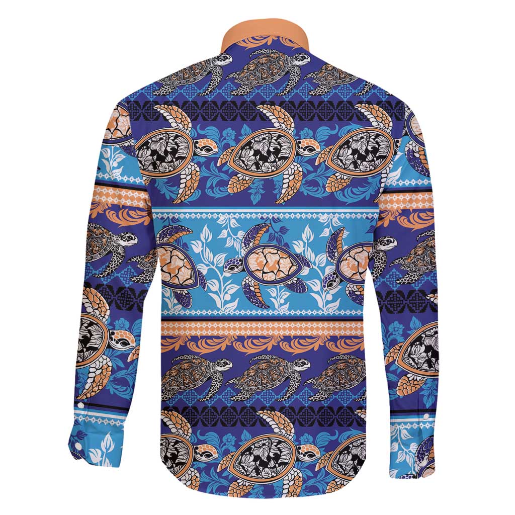 Hawaii Turtles Pattern Special Blue Family Matching Puletasi and Hawaiian Shirt - Polynesian Pride