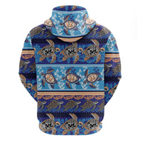 Hawaii Turtles Pattern Special Blue Hoodie - Polynesian Pride