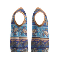 Hawaii Turtles Pattern Special Blue Christmas Knitted V-Neck Vest - Polynesian Pride