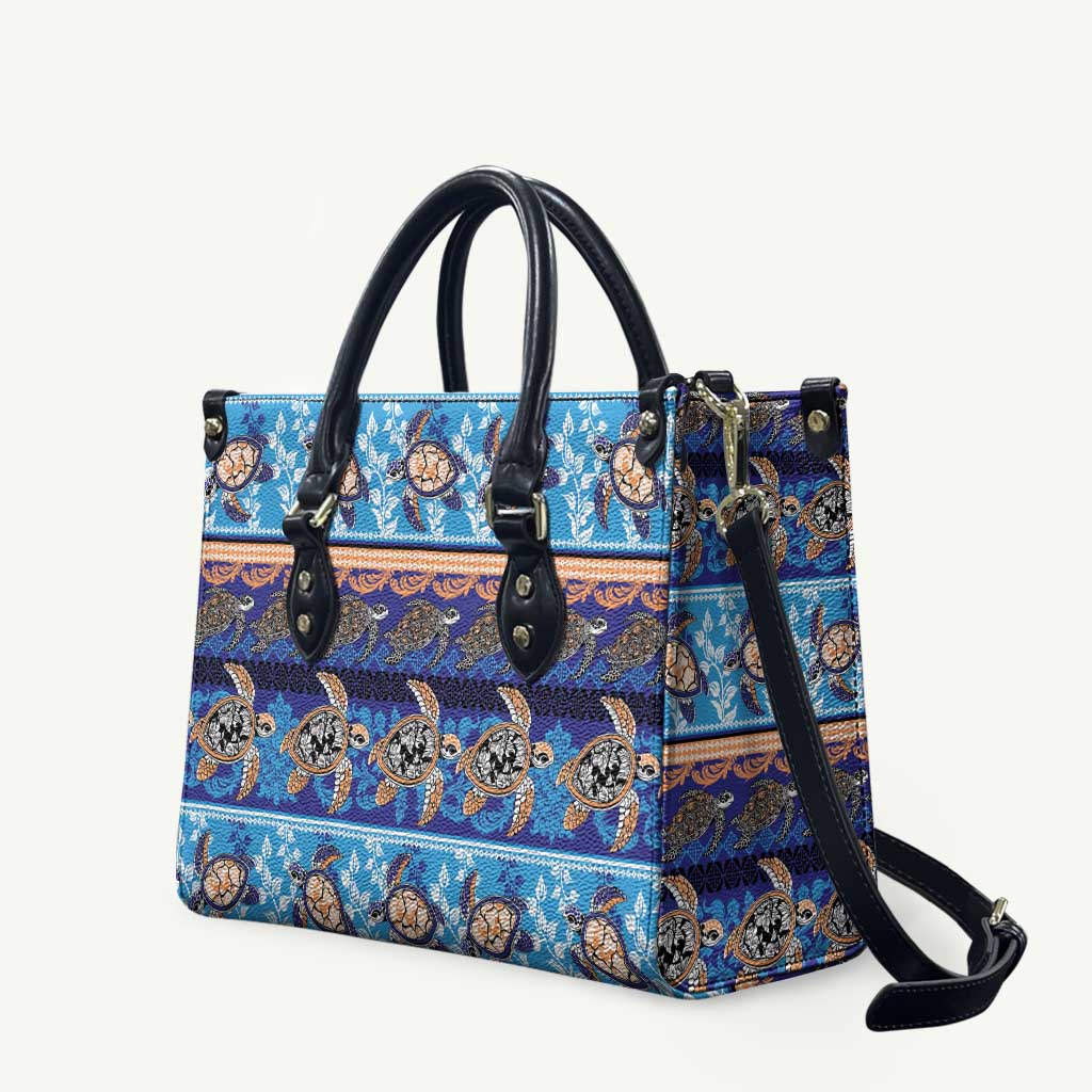 Hawaii Turtles Pattern Special Blue Leather Bag - Polynesian Pride