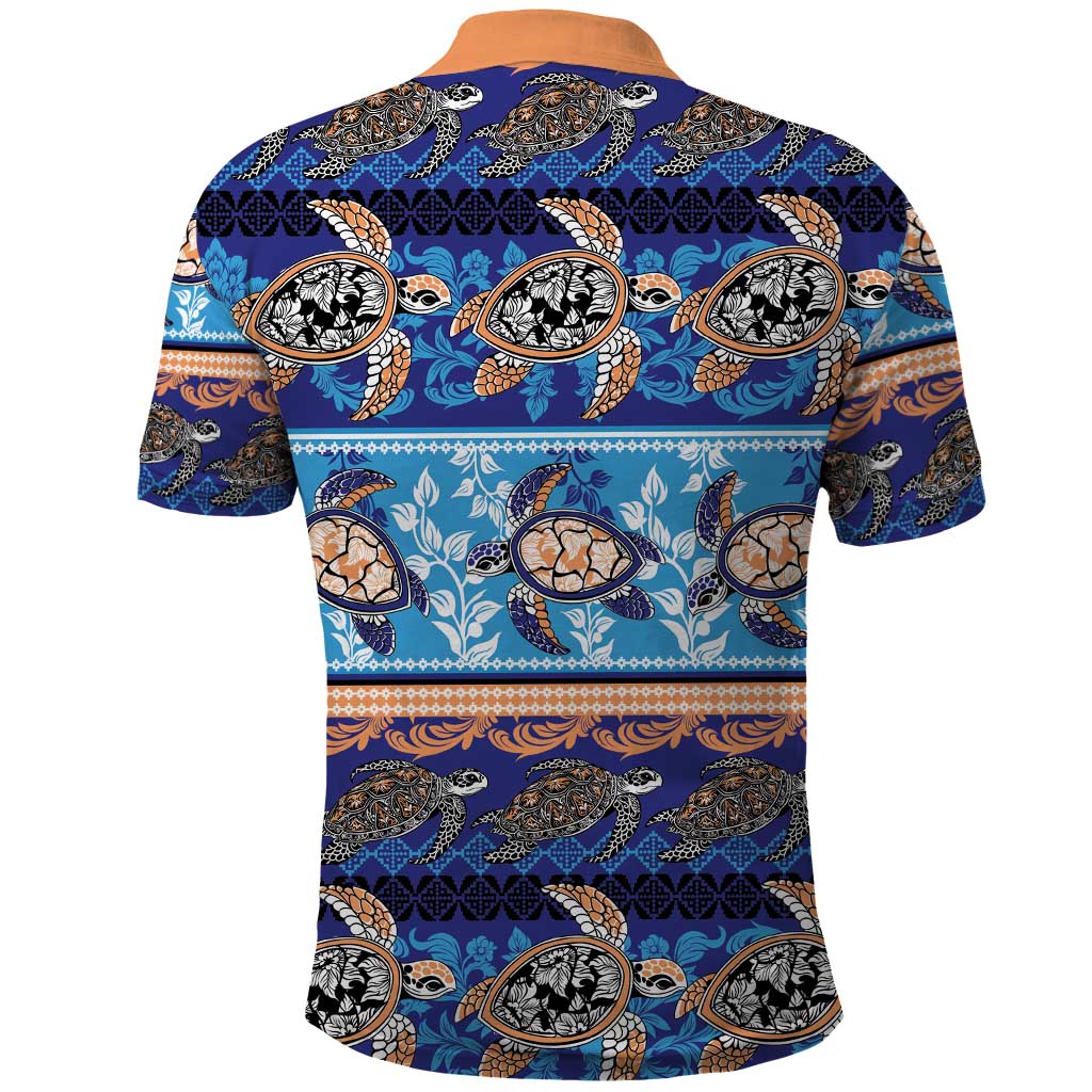 Hawaii Turtles Pattern Special Blue Polo Shirt - Polynesian Pride
